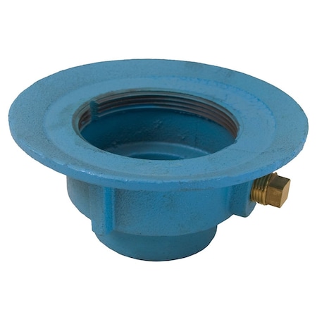 Jones Stephens 2in. Code Blue No Hub Slab Drain Body with 7in. Pan and 3-1/2in. Spud Size - 3-3/8in. Height D67200